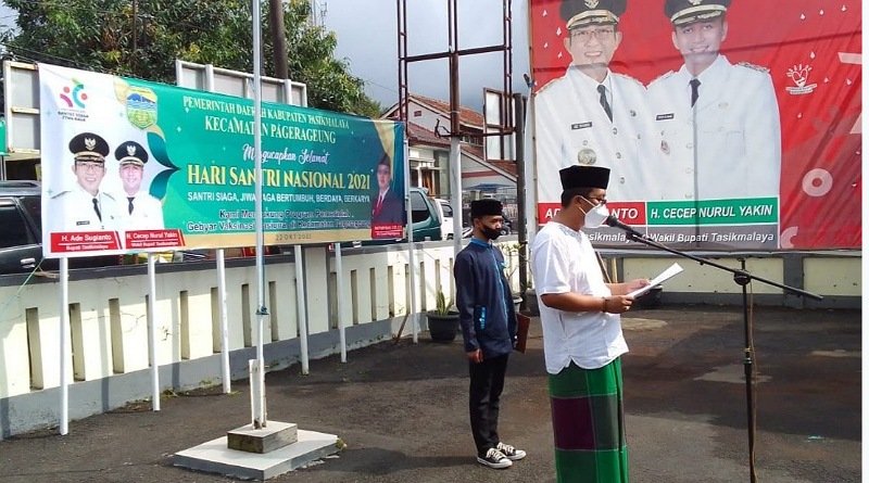 Kesederhanaan Peringatan Hari Santri Nasional di Kecamatan Pagerageung Tasikmalaya
