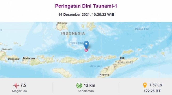 BREAKING NEWS | Gempa Bumi 7,5 SR Guncang Barat Laut Larantuka NTT