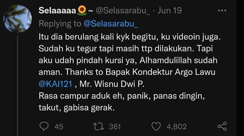 Awas! KAI Ancam Blacklist Penumpang Pelaku Pelecehan Seksual