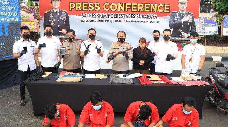 Empat Pelaku Curanmor Beraksi di Surabaya Dibekuk Satreskrim Polrestabes Surabaya