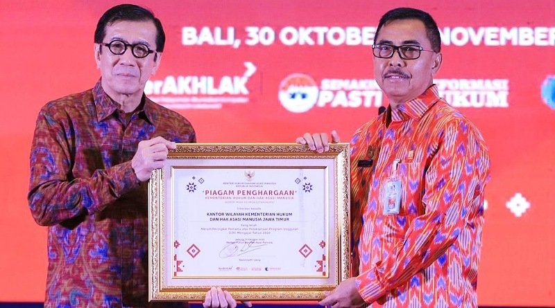 Sabet Tiga Penghargaan, Kemenkumham Jatim Konsisten Beri Pelayanan Prima Bidang Kekayaan Intelektual