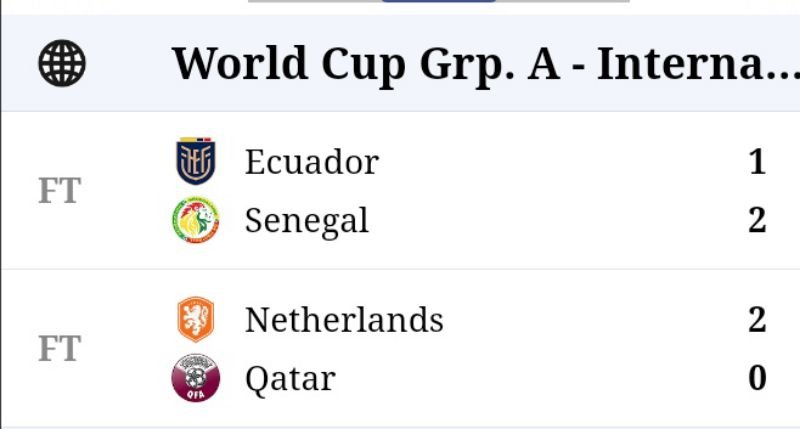 PIALA DUNIA | Hasil Pertandingan Grup A, Belanda dan Senegal ke 16 Besar, Ekuador dan Qatar Tersingkir