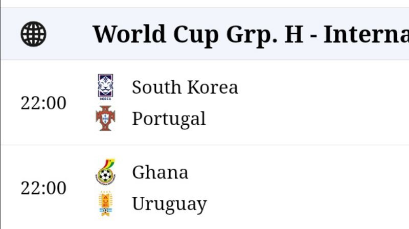 PIALA DUNIA | Jadwal Pertandingan Grup H, Gana vs Uruguay, Korsel vs Portugal, Siapa yang Terjegal?