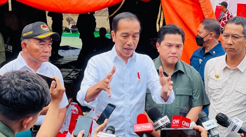 Presiden Jokowi Tinjau Posko Pengungsi Korban Kebakaran TBBM Pertamina Plumpang