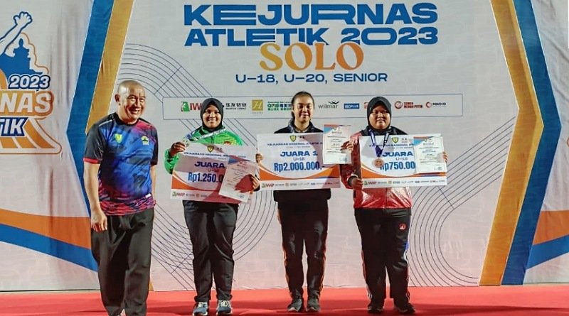 Resti Rahmadhani dari Bojonegoro Raih Juara 3 Cabor Tolak Peluru di Kejurnas Atletik 2023