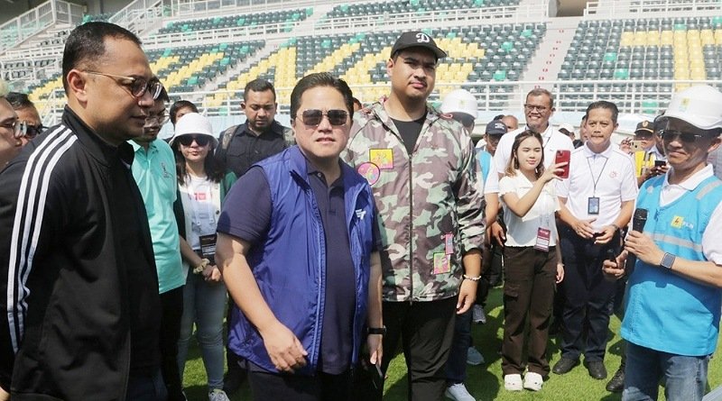 Dito dan Erick Tohir Tinjau Kesiapan GBT Surabaya untuk Venue Pembukaan Piala Dunia U17