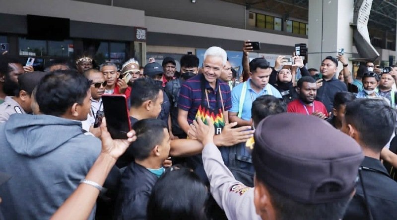 Tiba di Jayapura, Ganjar Pranowo Disambut Yel-Yel Ganjar-Mahfud For Tanah Papua