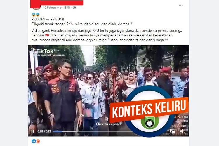 [HOAKS] Video Ormas Jaga KPU dan Istana dari Pedemo Pemilu