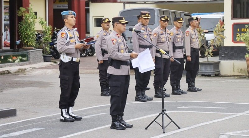 Polresta Bukittinggi Gelar Apel Pengamanan Kampanye Rapat Umum Pemilu 2024