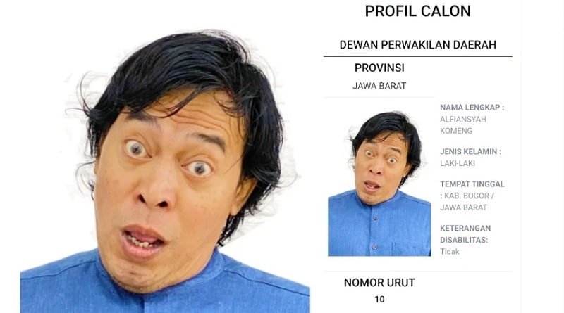 Foto Nyeleneh Komeng di Kertas Suara DPD RI, Netizen Sambut dengan Humor dan Harapan
