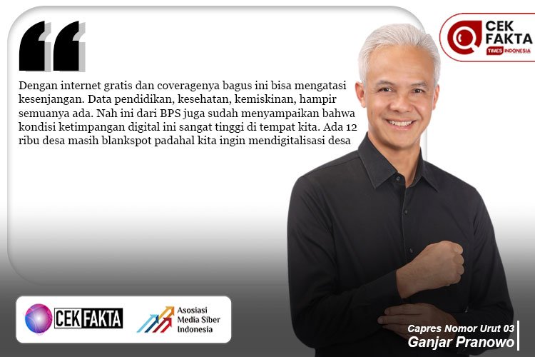 Cek Fakta: Ganjar Pranowo Sebut Ada 12 Ribu Desa Masih Blankspot