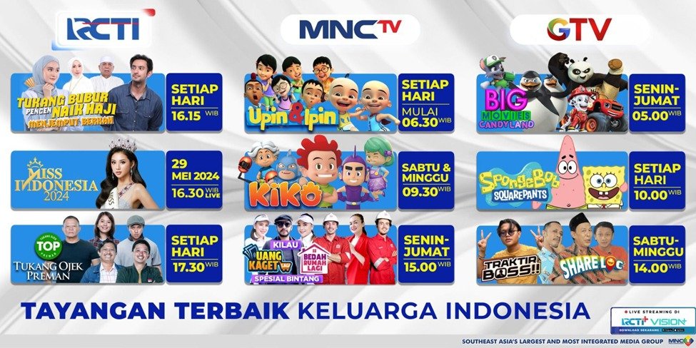 Rangkaian Tayangan Terbaik Keluarga Indonesia dari MNC Entertaiment