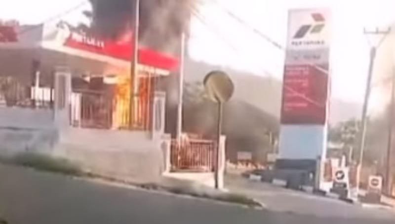Kebakaran Melanda SPBU di Kampung Lukut, Kabupaten Bogor