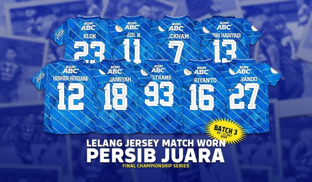 Lelang Jersey Match Worn PERSIB Batch 2 Sukses Besar, Kumpulkan Dana Rp 61,35 Juta!