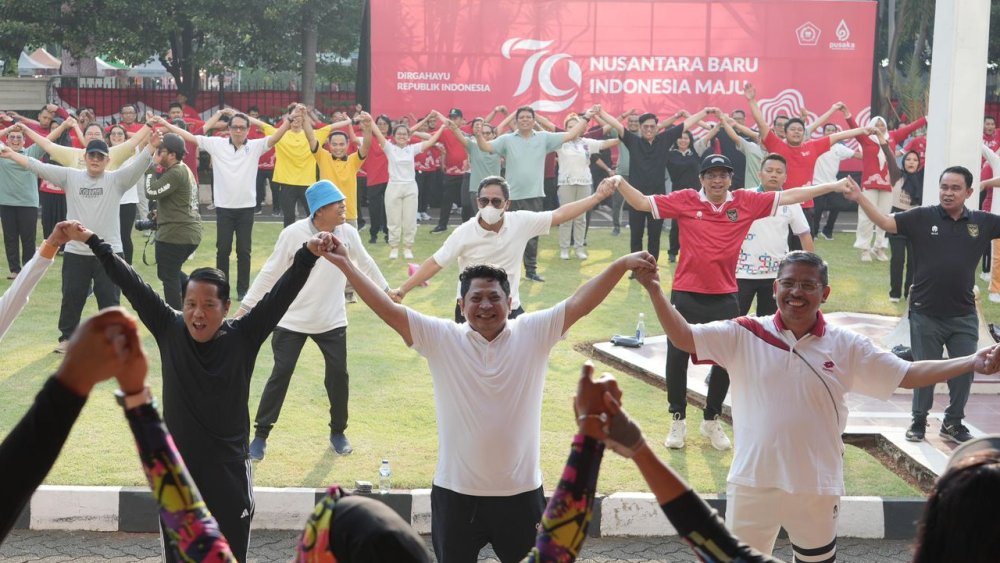 Kementerian Agama Gelar Senam Sehat untuk Peringatan HUT ke-79 RI