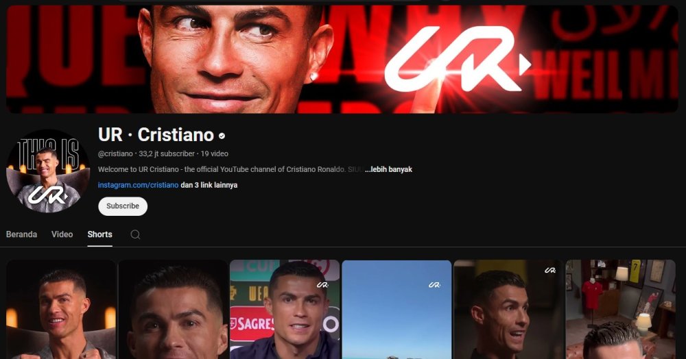 Ledakan Sensasional: Cristiano Ronaldo Raih 33 Juta Subscriber dalam 2 Hari!