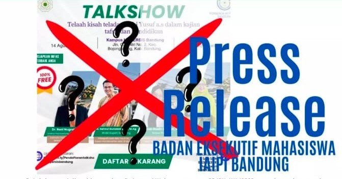 Jaga Netralitas Kampus, BEM IAI Persis Bandung Tolak Kehadiran Sahrul Gunawan