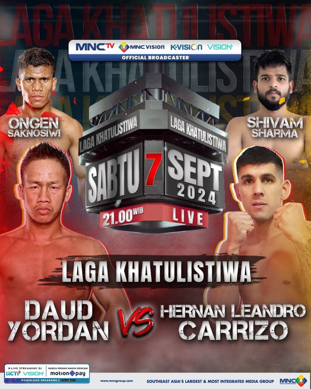 Memperebutkan Gelar IBA World Super Lightweight Championship, Saksikan Pertandingan Tinju ‘Laga Khatulistiwa’ antara Daud Yordan vs Hernan Leandro Carrizo di MNCTV
