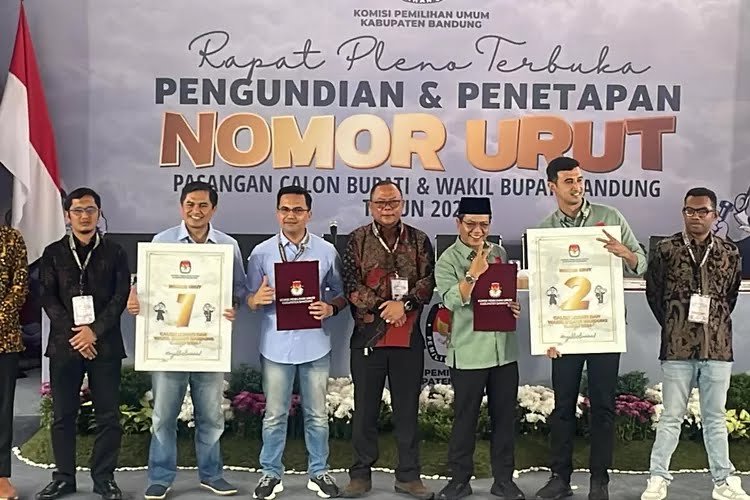 Nomor Urut Resmi! Pasangan Calon Bupati dan Wakil Bupati Bandung 2024-2029 Ditetapkan