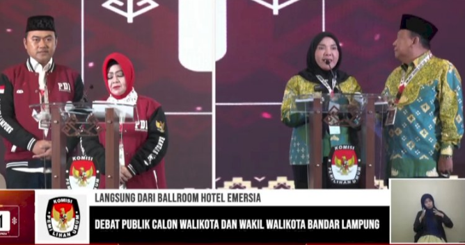 Debat Pilkada Bandar Lampung Memanas, 2 Paslon Saling Sentil soal Kemacetan