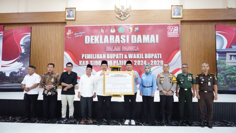 Polresta Sidoarjo Gelar Deklarasi Damai Pilkada Serentak 2024