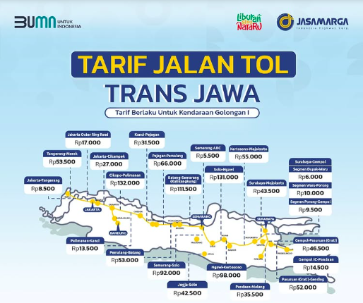 Ini Daftar Tarif Tol Jakarta-Surabaya Selama Libur Nataru