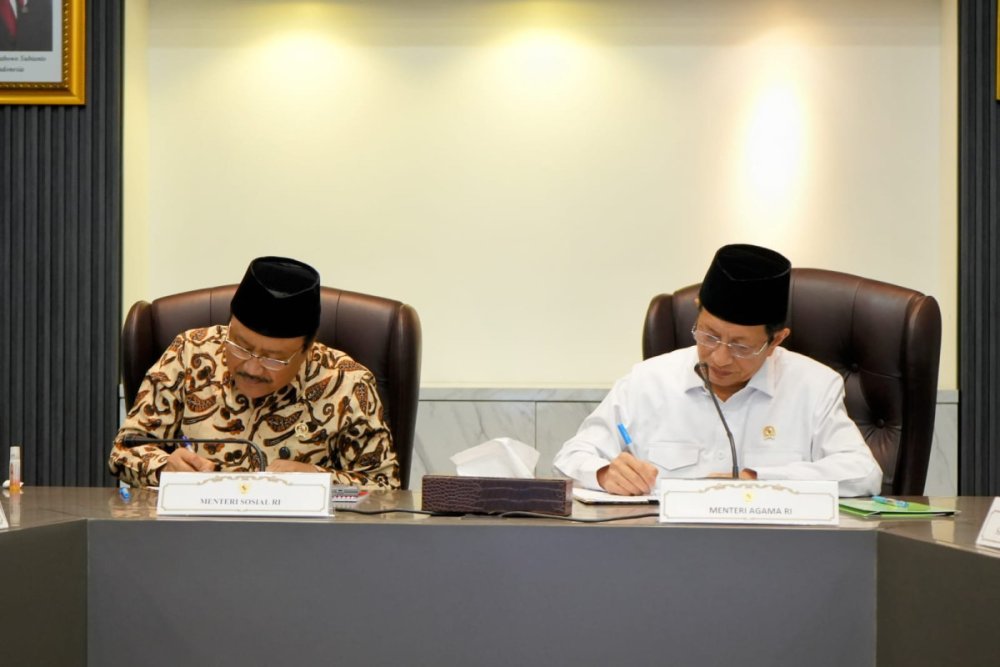 Sukseskan Sekolah Rakyat, Mensos dan Menag Tanda Tangani MoU