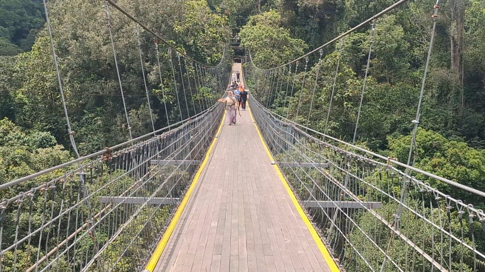 Libur Lebaran, Kunjungan ke Jembatan Gantung Lembah Purba di Sukabumi Naik