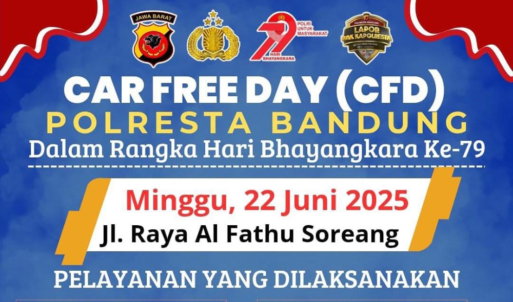 Polresta Bandung Gelar Care Free Day dalam Rangka Hari Bhayangkara ke-79