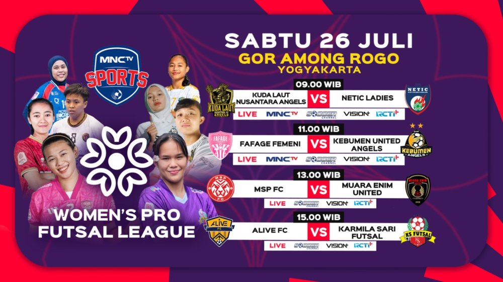 Women’s Pro Futsal League 2025 Pekan Ke-8: Saksikan Laga Fafage Gemini vs Kebumen United Angels di MNCTV