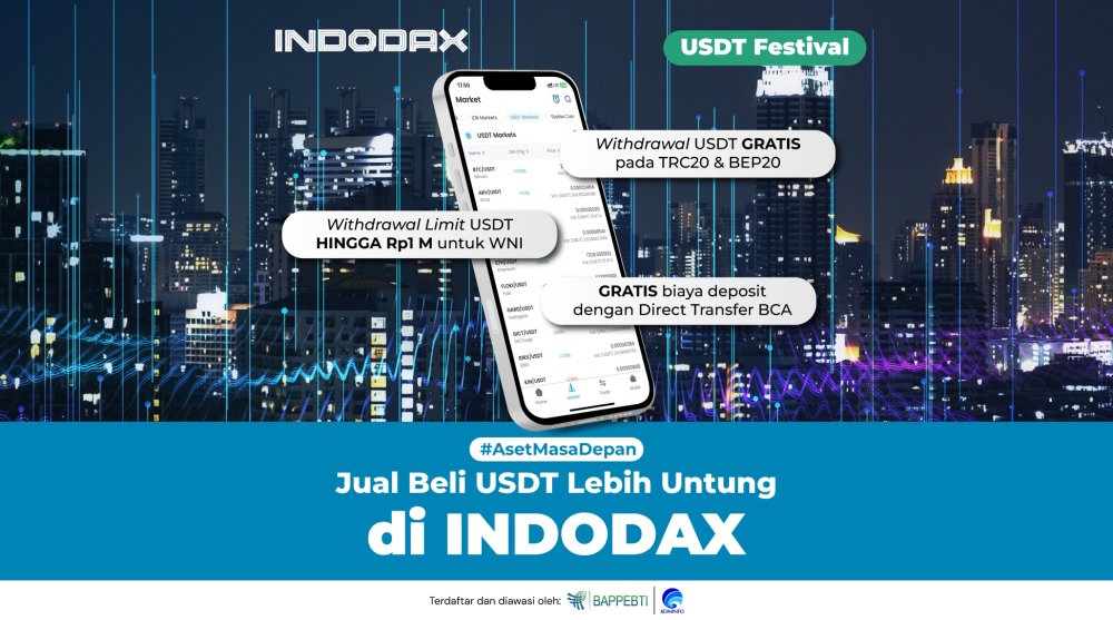 GRATIS Penarikan USDT di INDODAX, Tanpa Syarat!