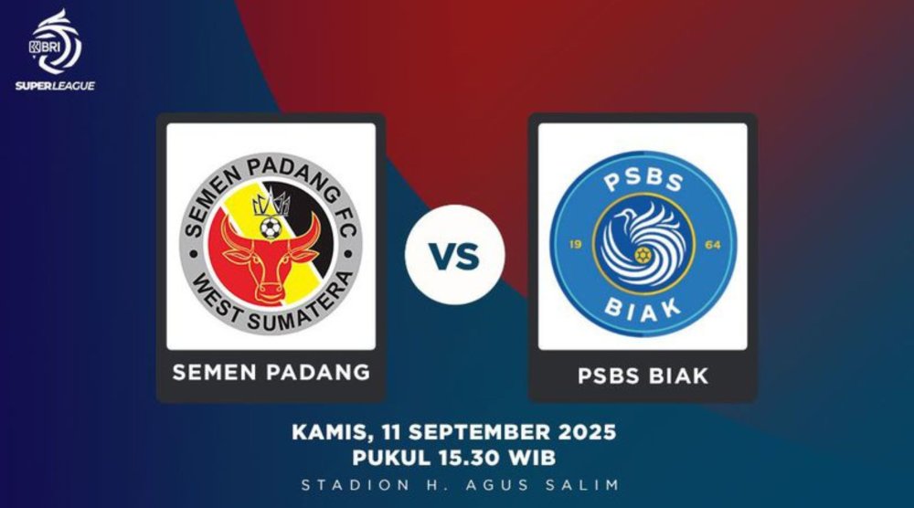 Jadwal Semen Padang vs PSBS Biak di Super League 2025