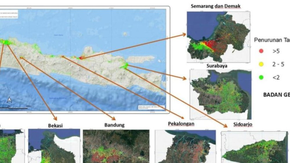 Kota-Kota Besar di Jawa Terancam Amblas: Jakarta dan Bandung Turun Lebih dari 5 cm per Tahun