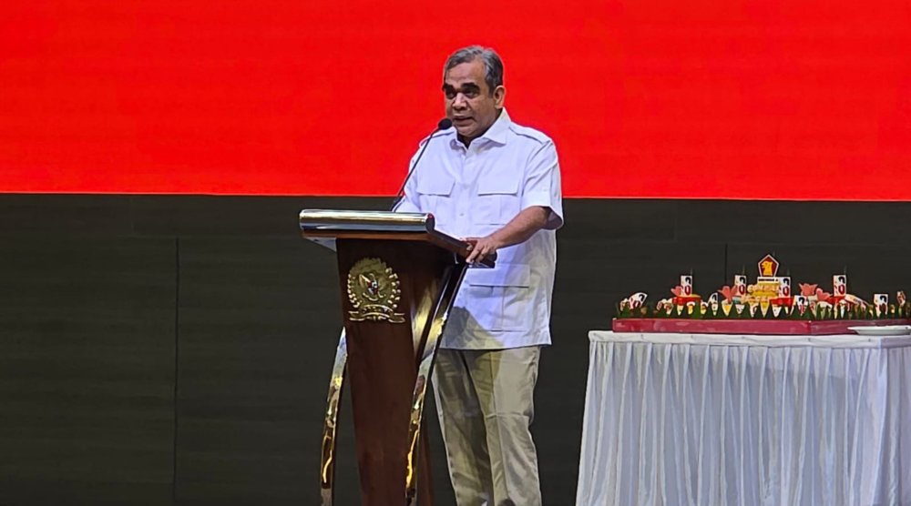Perayaan HUT Gerindra di DPR, Muzani Serukan Prabowo Presiden 2 Periode