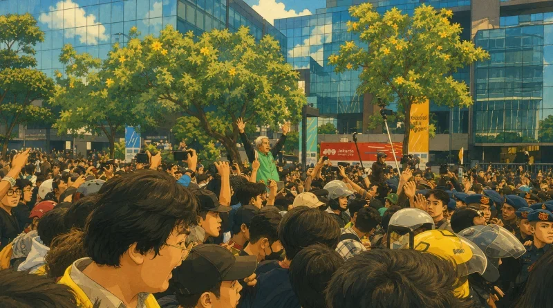 Demo Mahasiswa Bundaran HI Picu Penutupan Jalan Sudirman-Thamrin
