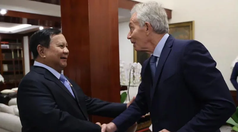 Prabowo Bertemu Tony Blair, Bahas Perkembangan Strategis Global