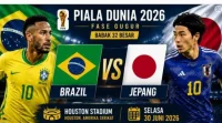 Jadwal Brasil vs Jepang di Babak 32 Besar Piala Dunia 2026