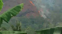 Kebakaran Lahan Terjadi di Gunung Cabe Sukabumi