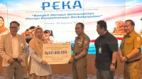 BPJS Ketenagakerjaan Serahkan Santunan Rp147 Juta untuk Ahli Waris Linmas Cimahi