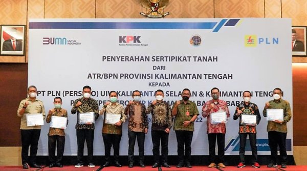 PLN Gandeng KPK dan BPN Selesaikan 399 Sertifikat Tanah di Kalteng