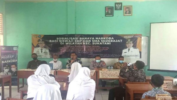 Cegah Narkoba di Kalangan Pelajar, Muspika Kecamatan Sukatani Gelar Sosialisasi di Sekolah