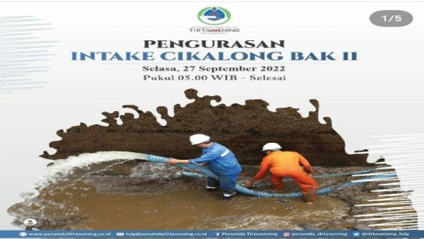 PDAM Tirtawening Kuras Bak Cikalong, Pelanggan Diimbau Hemat Air