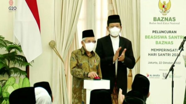 Wapres Ma’ruf Amin Luncurkan Beasiswa Santri Baznas 2022