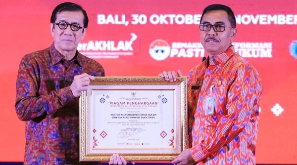 Sabet Tiga Penghargaan, Kemenkumham Jatim Konsisten Beri Pelayanan Prima Bidang Kekayaan Intelektual