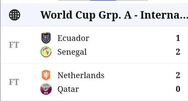 PIALA DUNIA | Hasil Pertandingan Grup A, Belanda dan Senegal ke 16 Besar, Ekuador dan Qatar Tersingkir