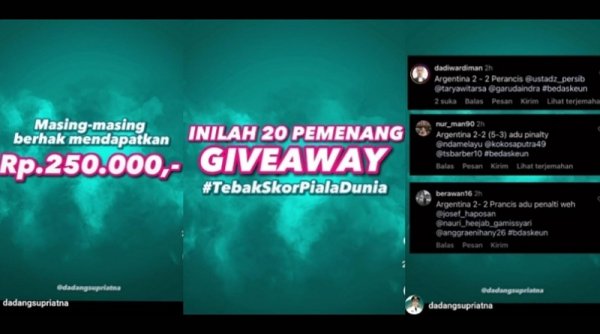 Bupati Bandung Bagi-Bagi Giveaway Tebak Skor Final Piala Dunia 2022 Qatar, Ini Pemenangnya