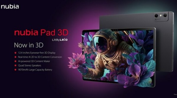 Komputer Tablet 3D•AI Pertama ZTE Nubia: Tawarkan Pengalaman & Pembuatan Konten 3D yang Menarik Tanpa Kacamata Khusus