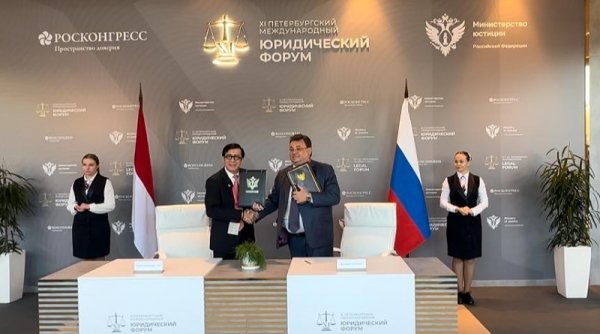 Indonesia dan Rusia Menandatangani Nota Kesepahaman Kerjasama di Bidang Hukum