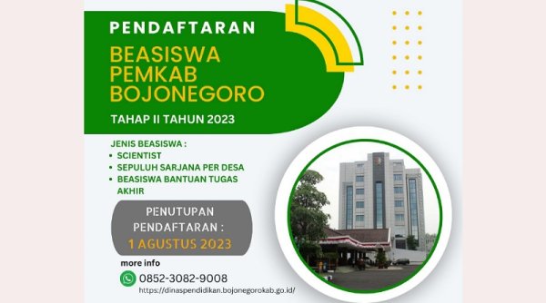 Pemkab Bojonegoro Tetapkan 739 Mahasiswa Lolos Seleksi Beasiswa Prestasi