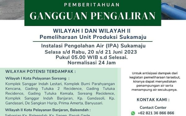 Dalam Rangka Menjaga 3K, Perumda Tirta Raharja Lakukan Pemeliharaan Unit IPA Sukamaju